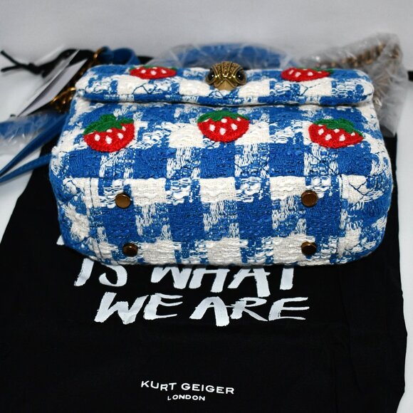 Kurt Geiger Strawberry MINI Kensington Bag in Blue #2708886609 NWT - Picture 6 of 7